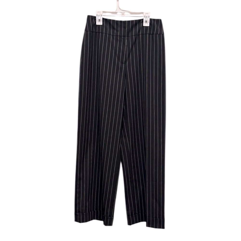 Anne Klein Black Striped Wide Leg Trousers Women’s Size 6